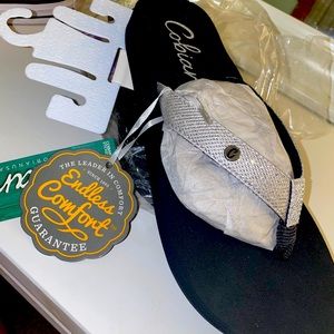 Comfortable Black and Silver Flip Flops | NWT